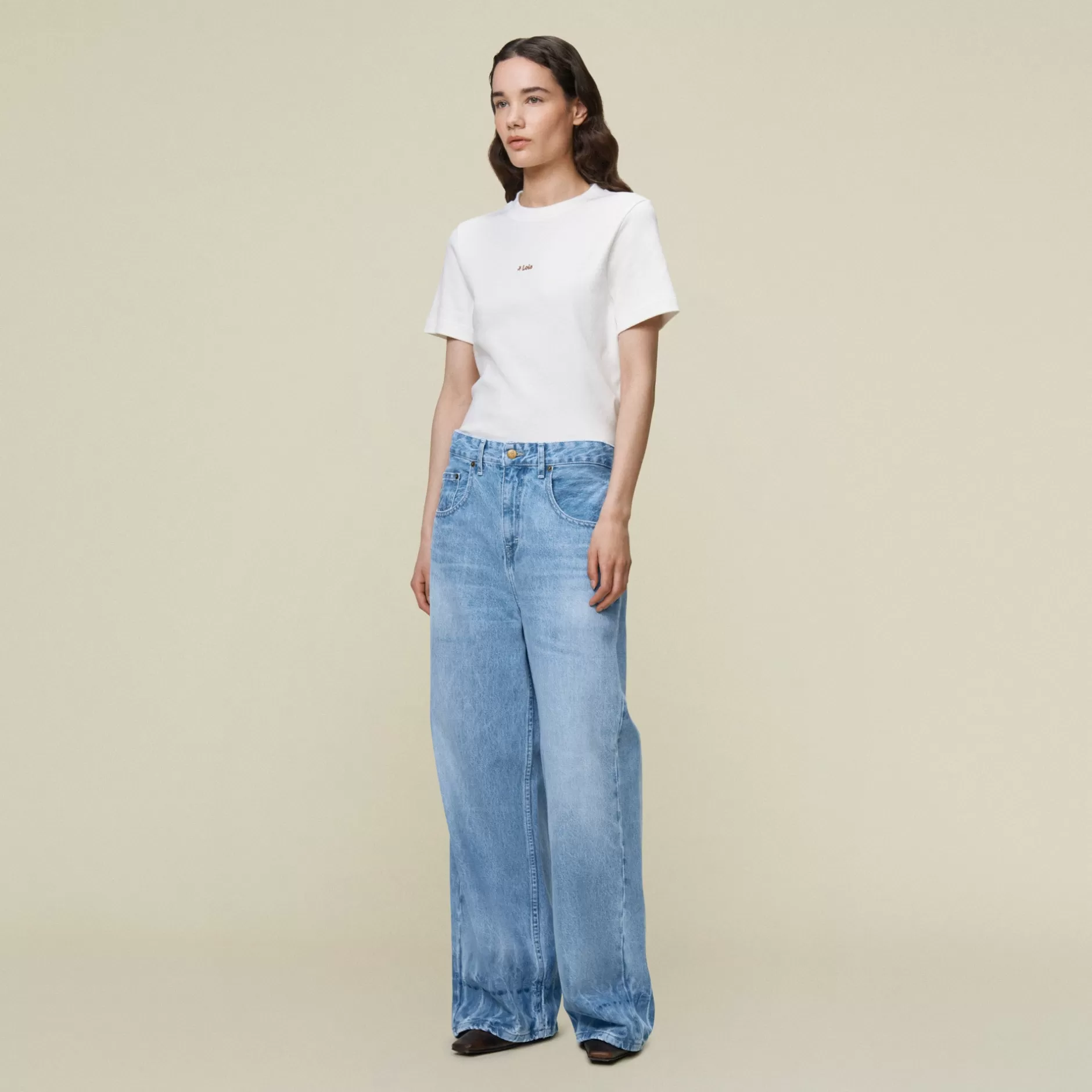 Outlet Lois Jeans Beatrix Jackson Dye - Low Rise Wide Fit Light Blue