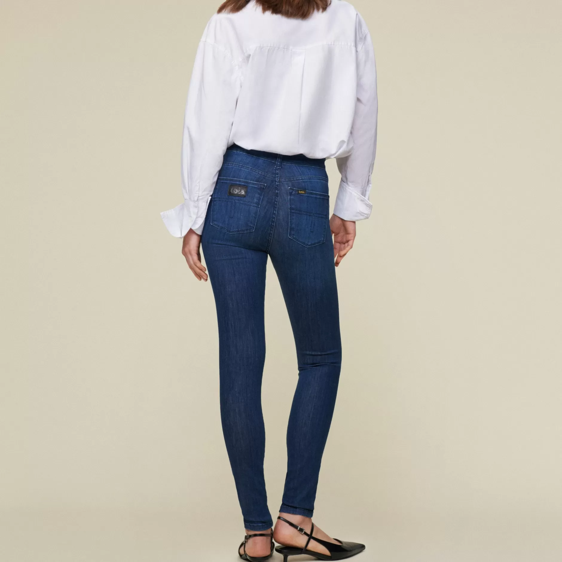 Shop Lois Jeans Celia Leia Beat - High Rise Skinny Dark Blue