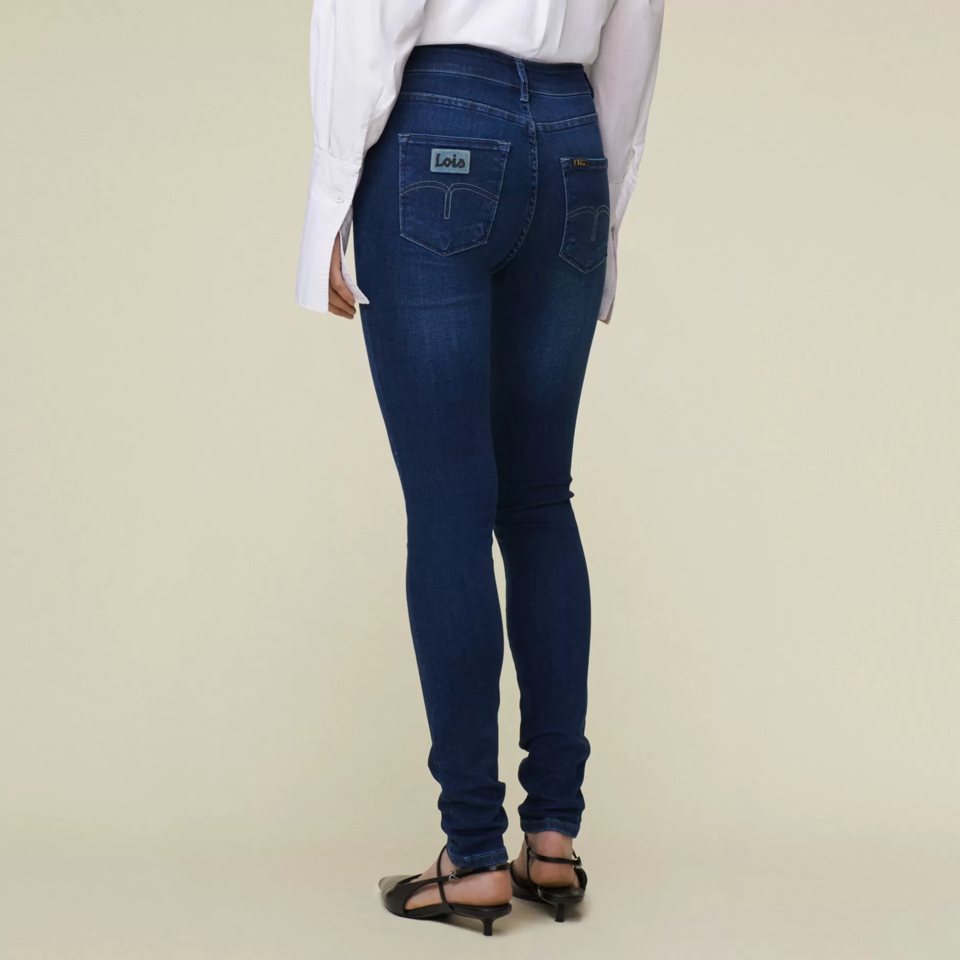 Hot Lois Jeans Celia Marconi Mist - High Rise Skinny Dark Blue