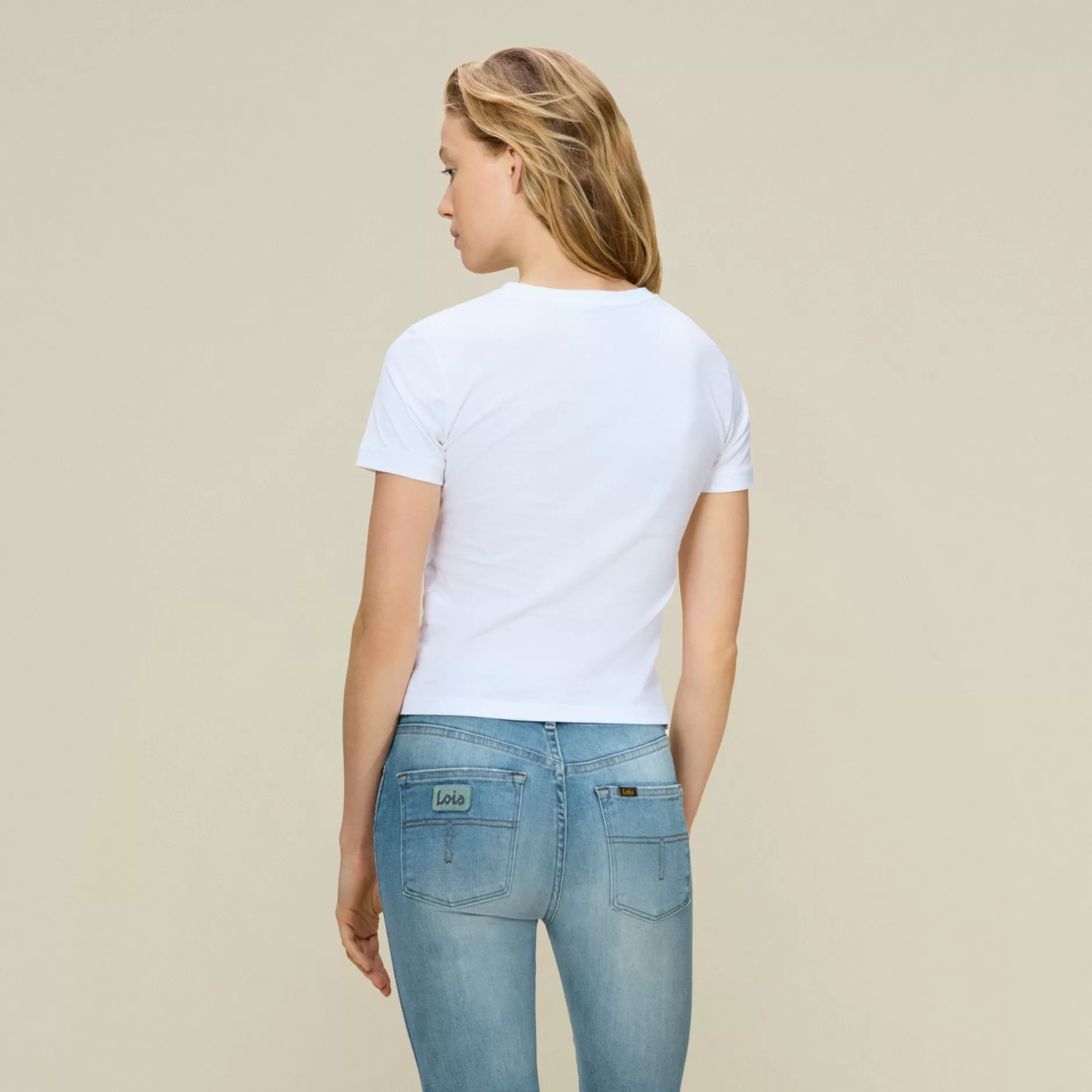 New Lois Jeans Emma Legend Abba - Tee White