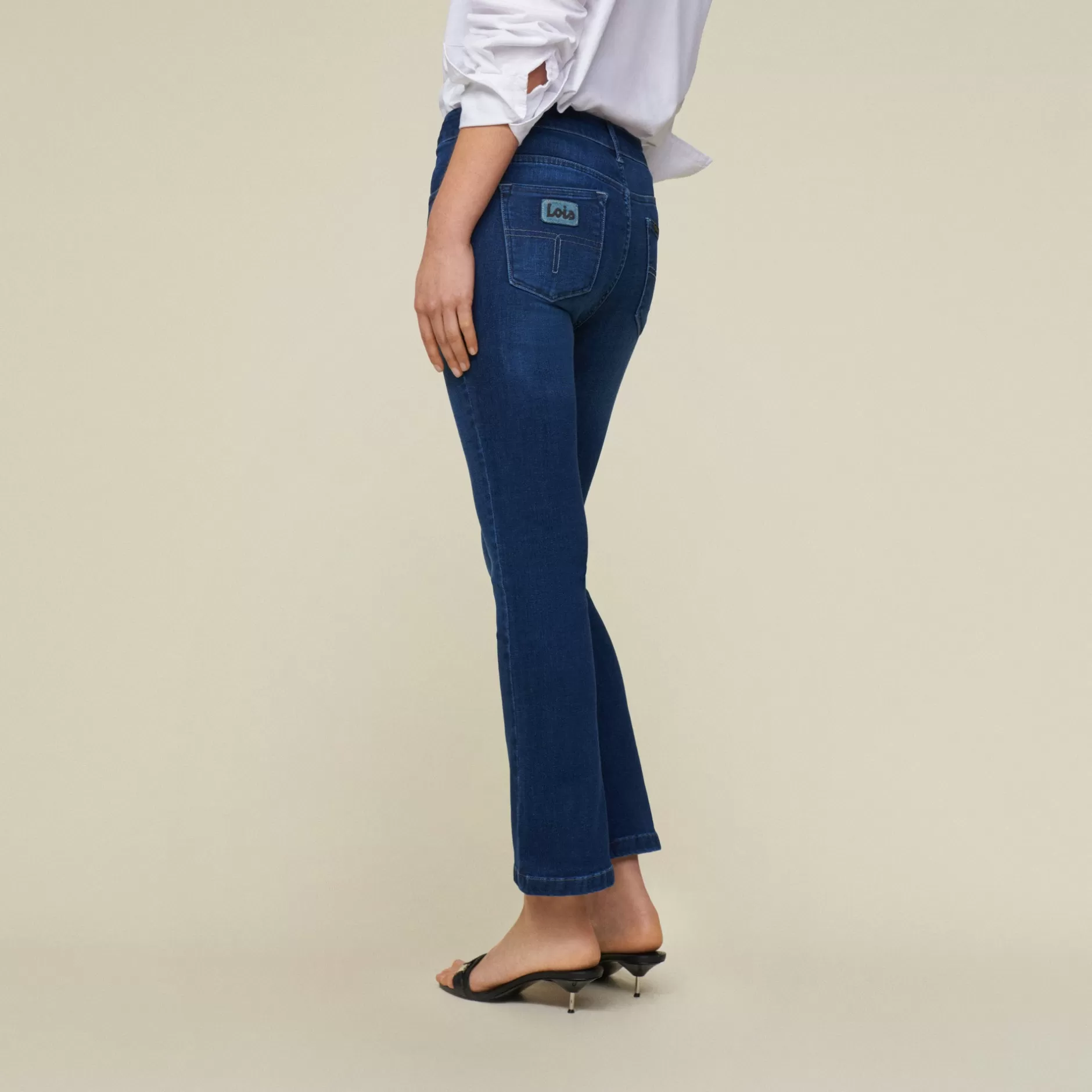 Outlet Lois Jeans Marbella Marconi Mist - Mid Rise Flare Dark Blue