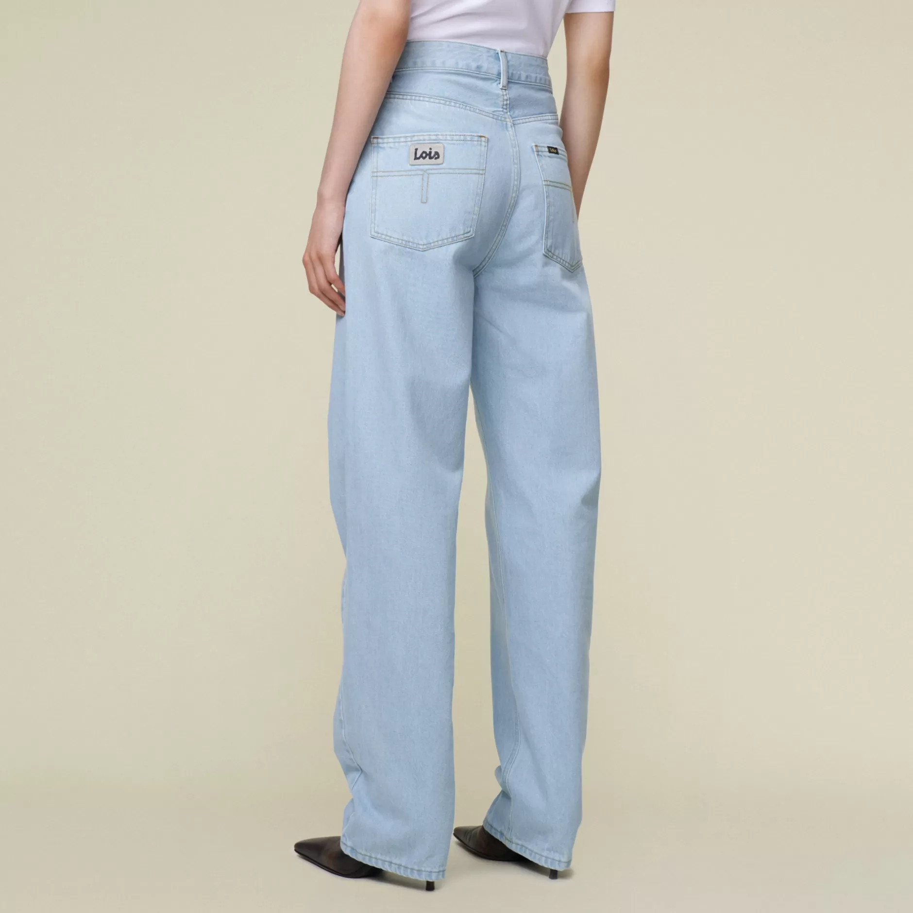 Best Sale Lois Jeans Maya Jackson Bleached - High Rise Straight Fit Light Blue