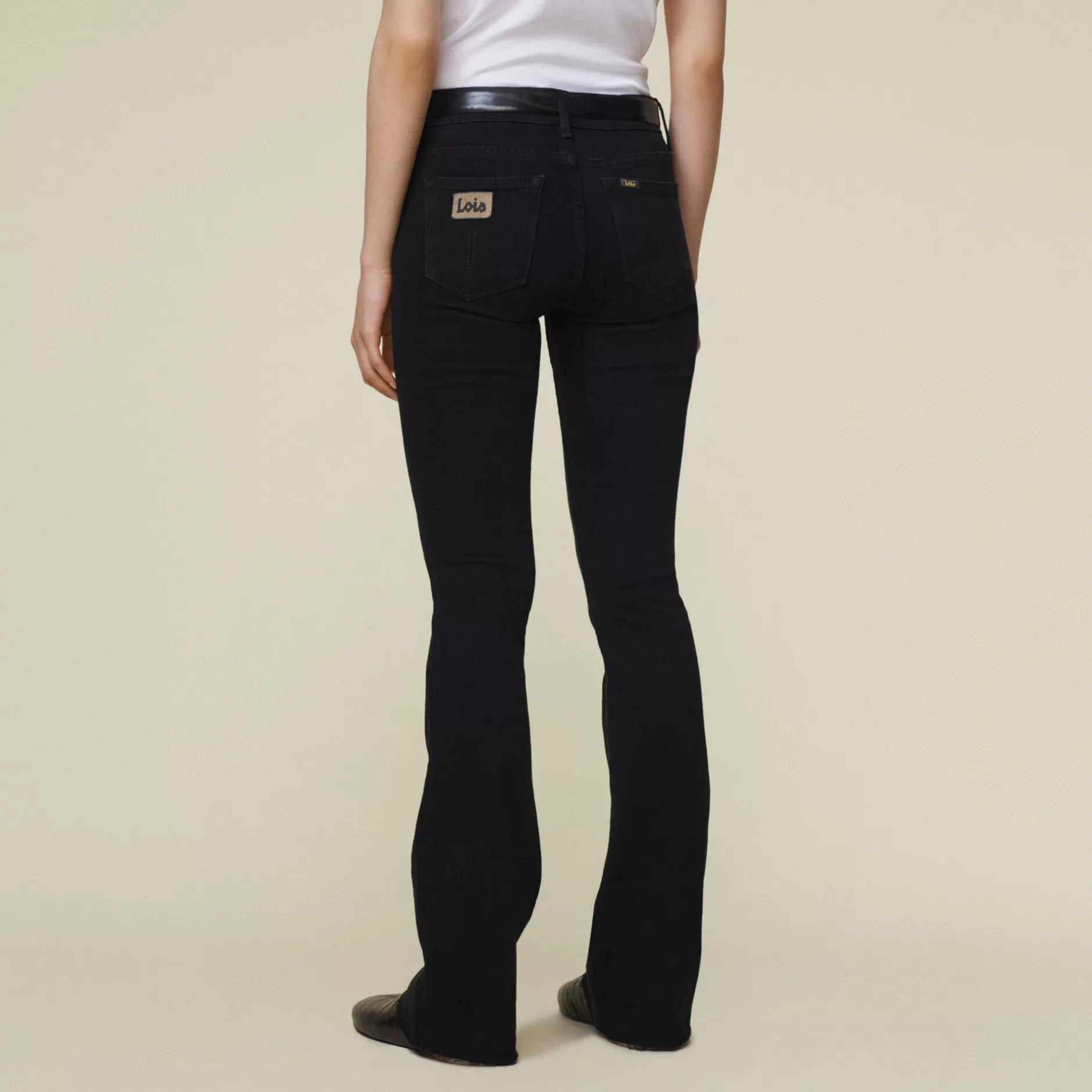 Fashion Lois Jeans Melrose Edge The Caspar - Mid Rise Flare Black