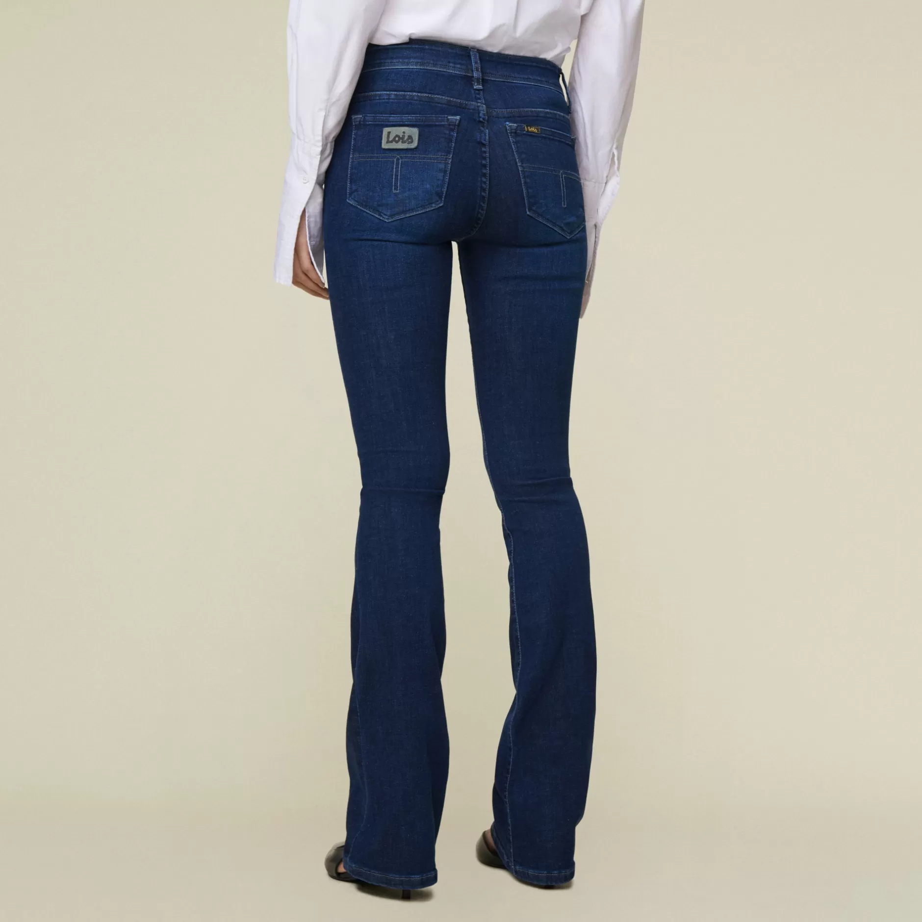 Store Lois Jeans Melrose Marconi Mist - Mid Rise Flare Dark Blue