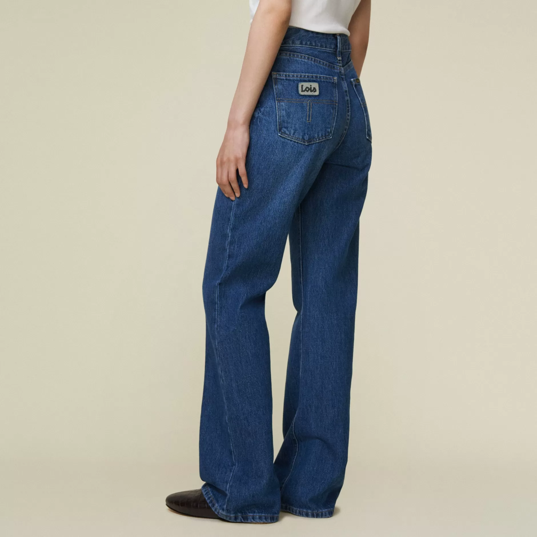 Sale Lois Jeans Ninette Noad Wish - High Rise Flare Medium Blue