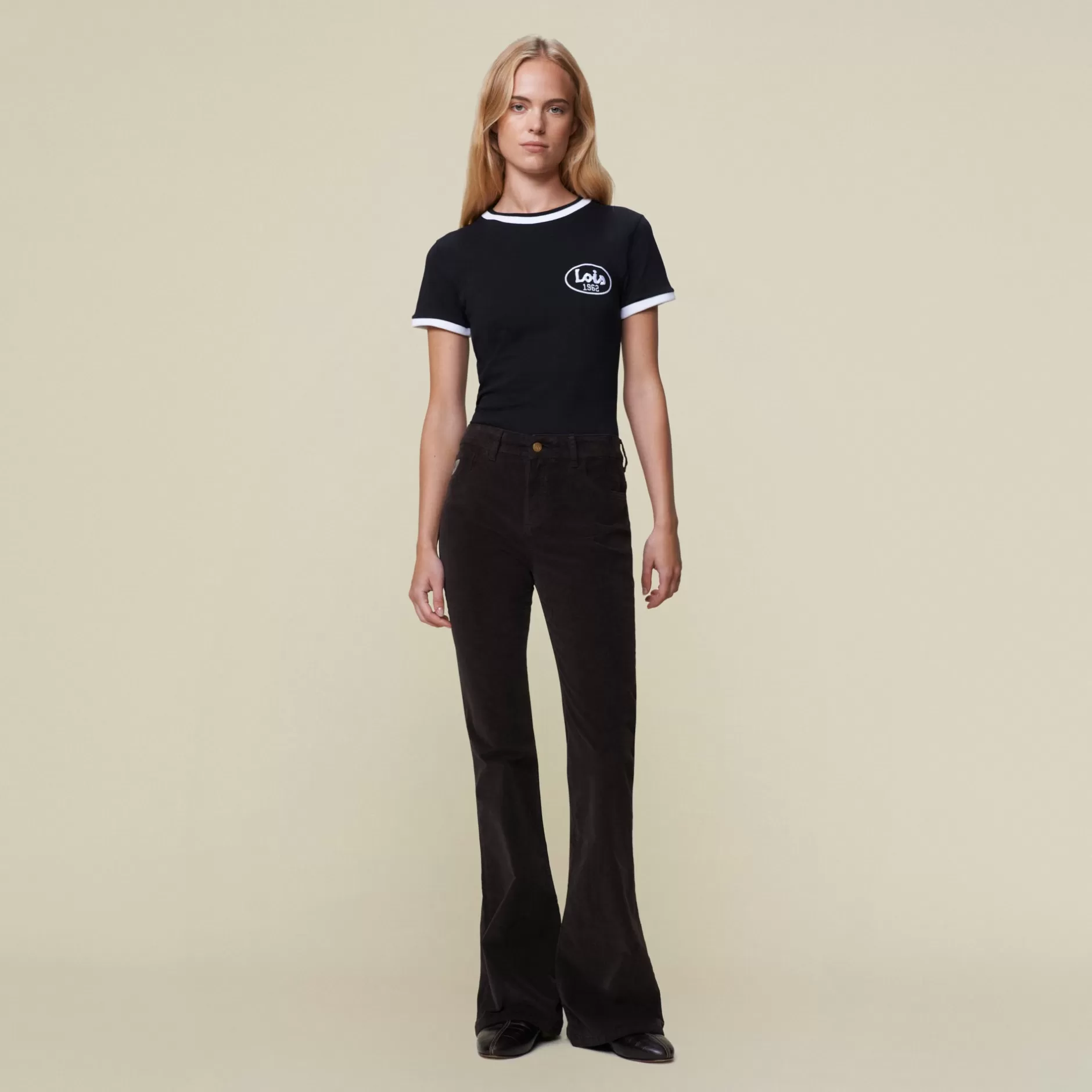 New Lois Jeans Raval 16 Micro Vintage - High Rise Flare Brown