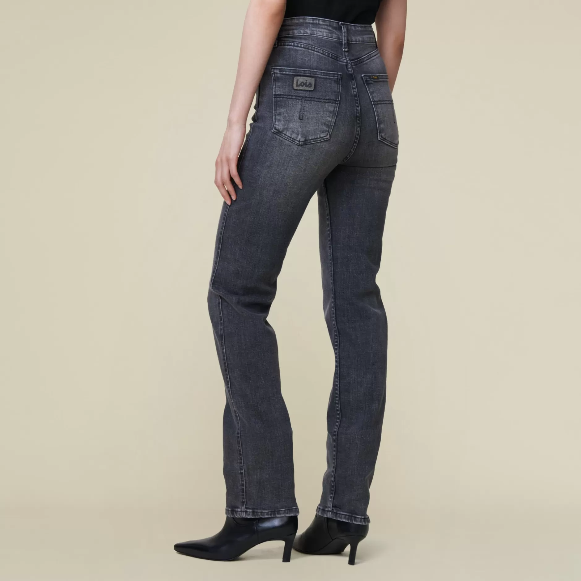 Outlet Lois Jeans Ria Caspar Blackstone - High Rise Straight Fit Grey