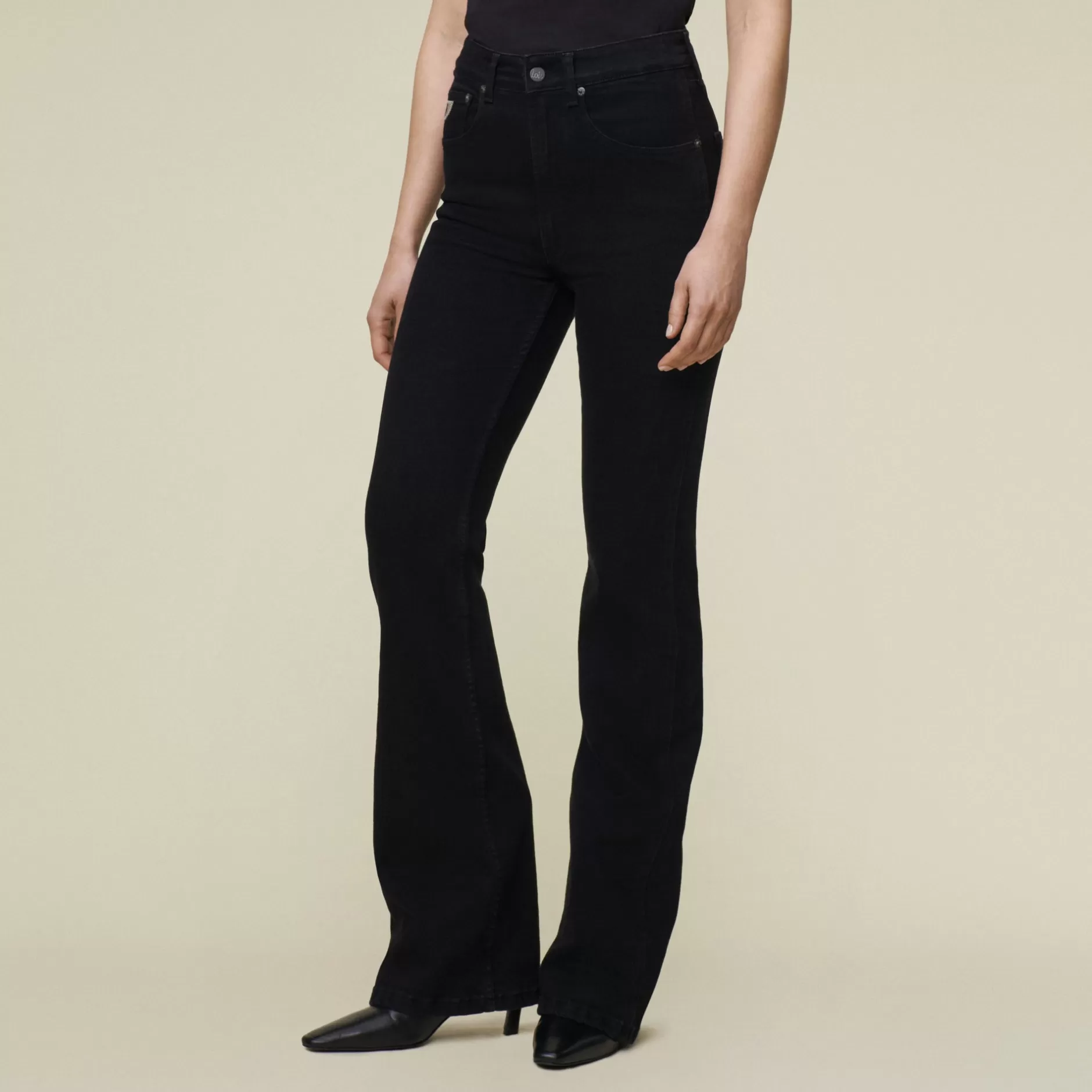 Clearance Lois Jeans Riley The Caspar - High Rise Flare Black