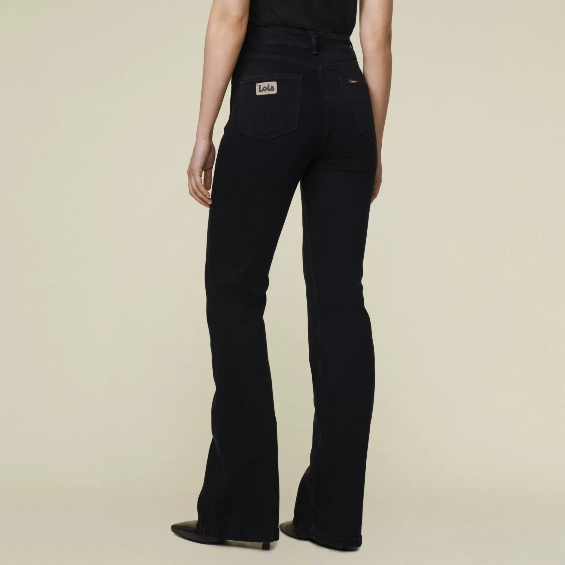 Clearance Lois Jeans Riley The Caspar - High Rise Flare Black