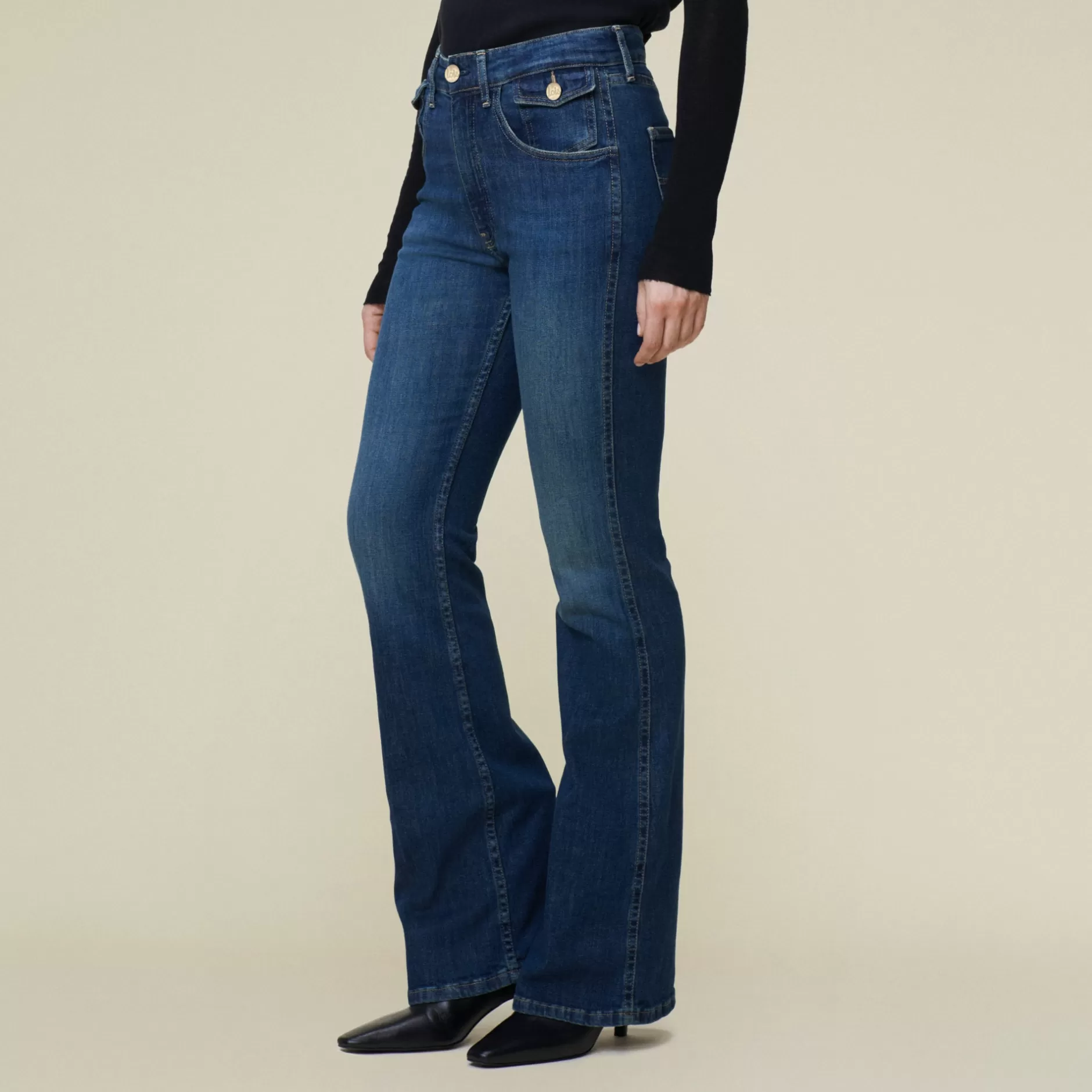 New Lois Jeans Riyoko Marco Dusk - High Rise Flare Dark Blue