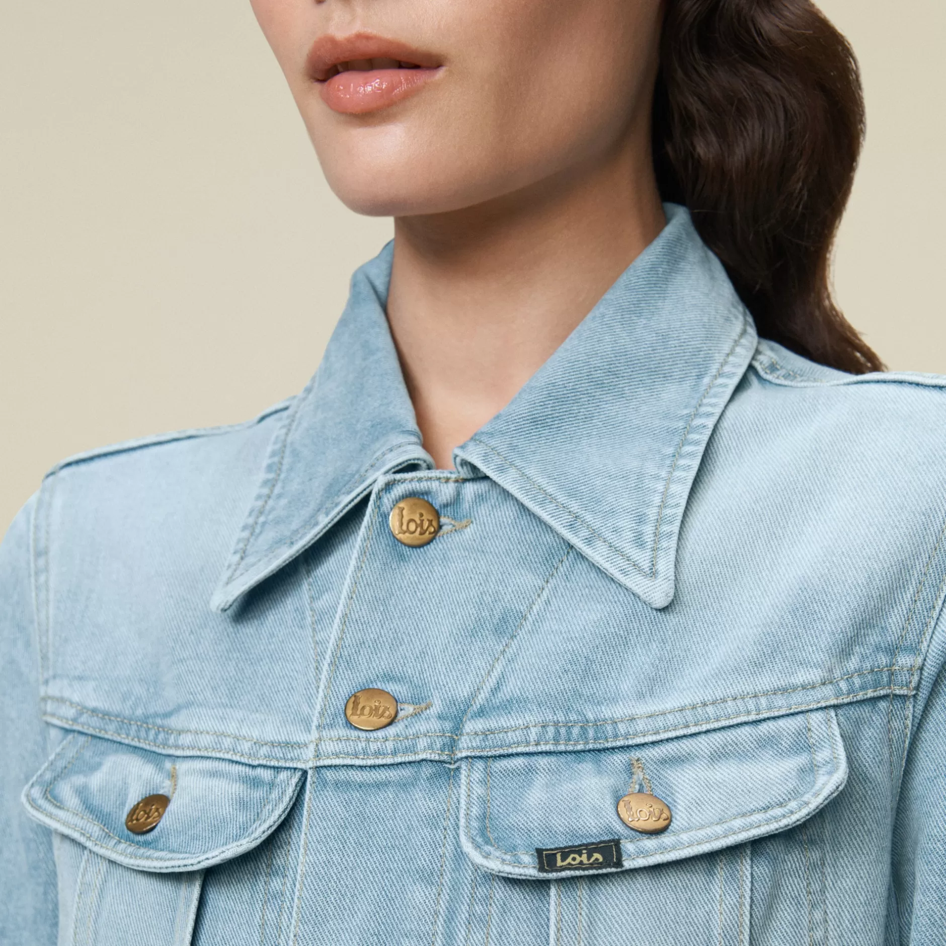 Store Lois Jeans Soleil Soft Amazon Pale - Jacket Light Blue